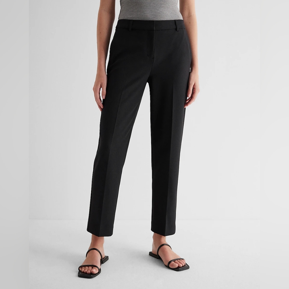Express Editor Mid Rise Straight Ankle Pant